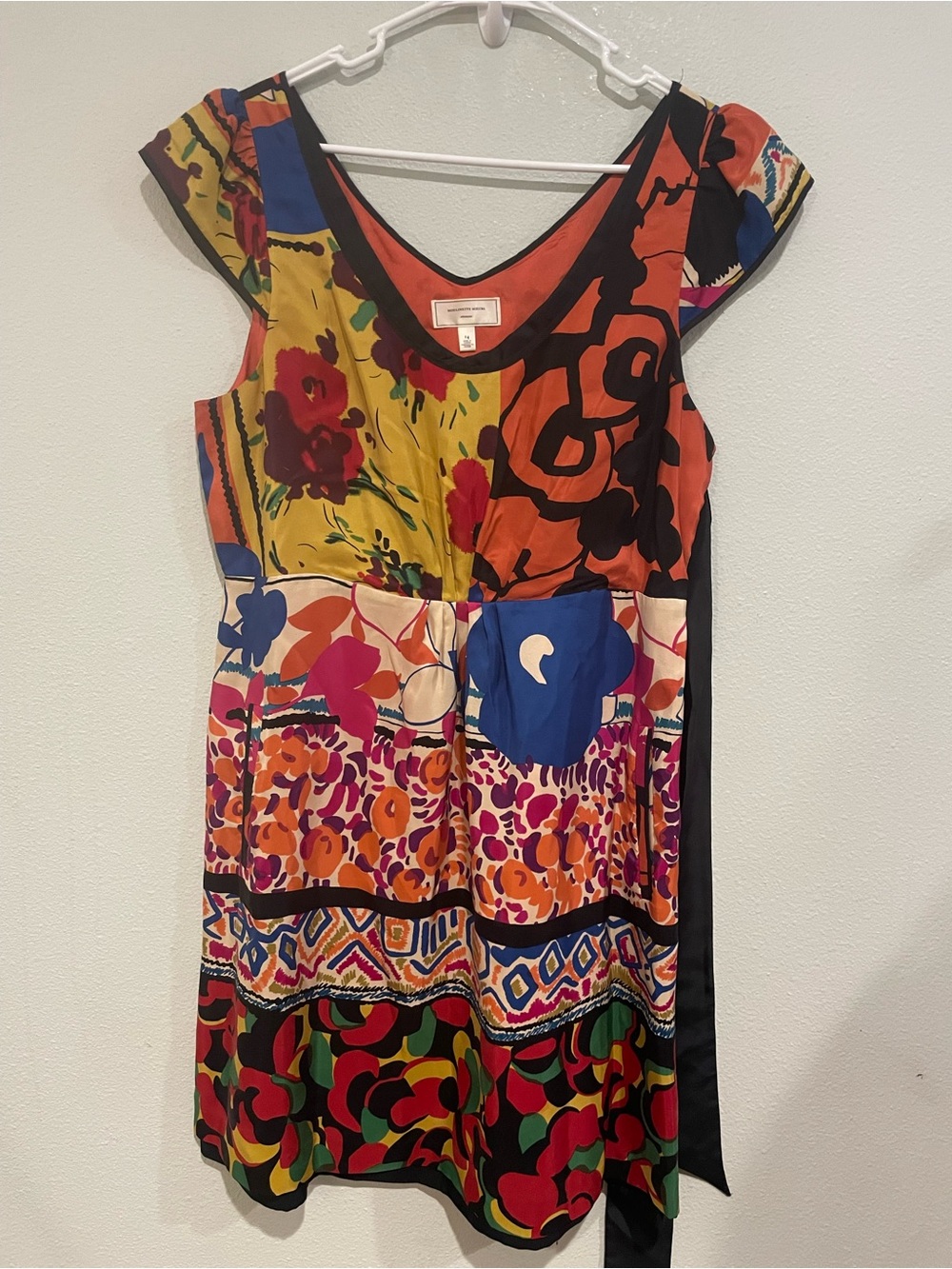 Moulinette Soeurs Multicolor Floral-Abstract V-Neck Dress